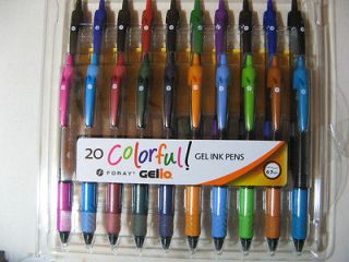 Gel Pens 20 Assorted Colors New in Package Retractable, New 