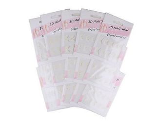   15 Packs 3D Nail Art Stickers Decals French Nail Design Set #01
