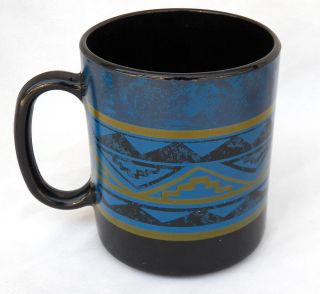 ARCOROC FRANCE YUCATAN CUP/MUG(S) AZTEC BLUE BLACK