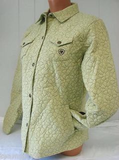 SZ M NEW WOMENS ARIAT EMBROIDERED QUILTED FLOWER RIDING JACKET LIME