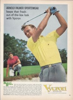 1963 Arnold Palmer Ad / Robert Bruce Polyester Shirt