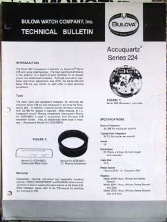 Bulova Accuquartz Series 224 Technical Bulletin