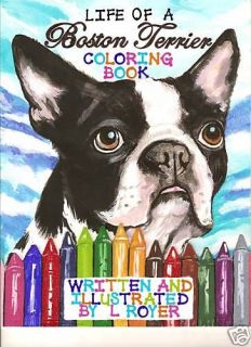 BOSTON TERRIER ART BOOK TO COLOR BY ARTIST L ROYER #5