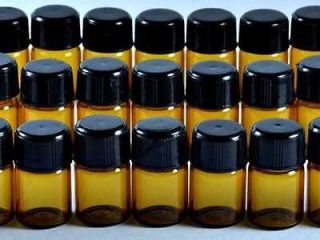 25 Aroma Oil Fragrance Screw Caps Glass Bottles Jar 3ml