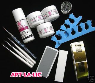 French Acrylic Nail Art Tips Brush Set Manicure Kit