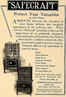 1906 Ad Herring Hall M​arvin Safe Safecraft Cabinets   ORIGINAL 