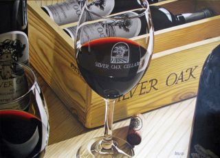 Thomas Arvid, Wine Artist   A Very Fine Offering   Original Painting 