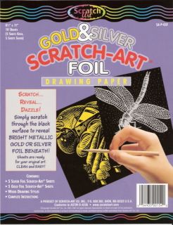 Scratch Art Paper Gold & Silver Foil Drawing Paper fnb