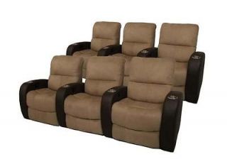 Seatcraft Catalina Home Theater Seating 6 Seats Power Brown on Brown 