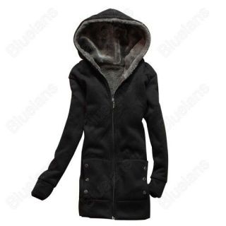 Womens Hoodie Sweater Hooded Zipper Overcoat Hoody Winter Coat Outwear 