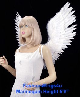 Adult Large Open Swing V shape White Feather Angel Wings Fairy Swan 