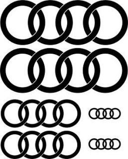 Black Audi Rings Door & Mirror Car Sticker Graphics