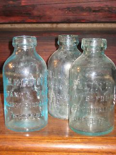 OLD Antique Green Glass Bottles Mellins Infant Food Bottle BOSTON