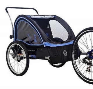   Scout Blue & Black Double Bicycle Trailer With Conversion Stroller 2