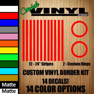   Board 2 Circles Rings & 12 Stripes Vinyl Decals Baggo 14 Colors