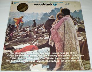 VINTAGE 1970 WOODSTOCK MUSIC RECORD ALBUM 3 RECORD SET COTILLION 