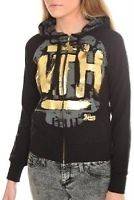 ABBEY DAWN BY AVRIL LAVIGNE WHAT THE HELL GOLD FOIL HOODIE M