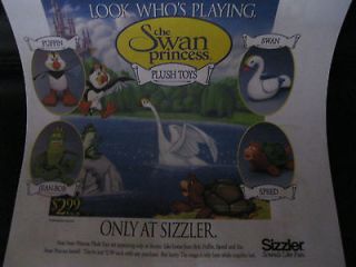 The Swan Princess Four Toy Set From Sizzler MIP From 1994
