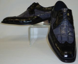   & Gray Wingtip Croco Embossed Spectator Dress Shoes Bolano 5916 000