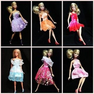 Big SALE LOT 10 Mini Gown And 10 Shoes For Barbie Dolls FREE 