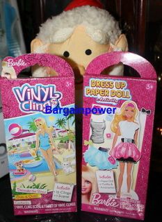 NEW BARBIE VINYL CLINGS DRESS UP PAPER DOLL ACTIVITY SETS 3+ Outfits 