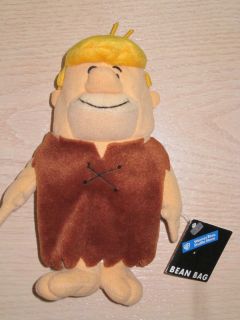 NWT Barney Rubble The Flintstones Plush 7 Bean Bag Toy Warner 