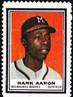 1962 Hank Aaron Milwaukee Braves Topps Baseball Pack Insert Stamp
