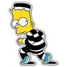Bart Simpson Convict escape car bumper sticker 4 x 5