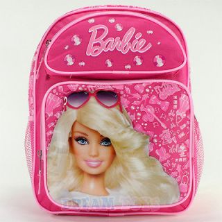 Mattel Barbie Pink Jewels 14 Med Backpack   Girls School Book Bag 