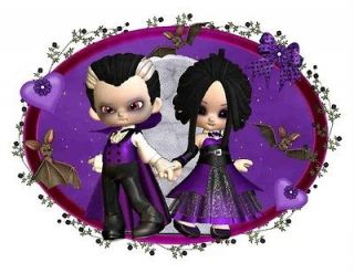   Shirt Cute Vampire Kids Couple Gothic Hearts Bats Scary Adorable