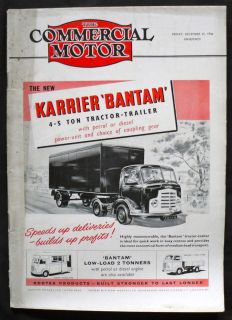   MOTOR MAGAZINE 21 DEC 1956   KARRIER BANTAM 4 5 TON TRACTOR TRAILER