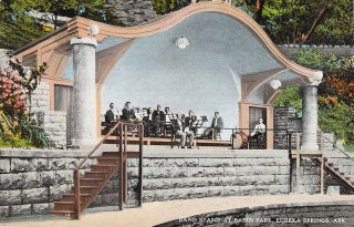 Band Stand at Basin Park Eureka Springs, AR, Postcard 1.15