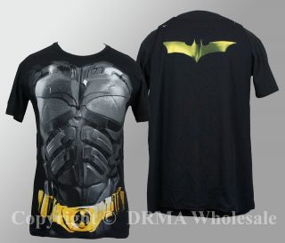 Authentic BATMAN THE DARK KNIGHT Costume With Cape T Shirt S M L XL 