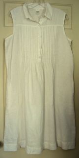 Cream Color Kiko Sleeveless Linen Shift Dress L NWOT