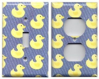 Little Yellow Rubber Ducks/Duckies on Blue Background Bathroom Various 