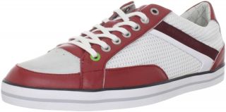 Hugo Boss Mens Apache White Red Lace Up Casual Sneakers Shoes Kicks 