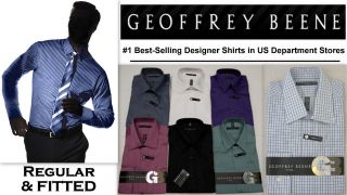 Mens Shirt GEOFFREY BEENE Designer Long Sleeve Non Iron Wrinkle Free 