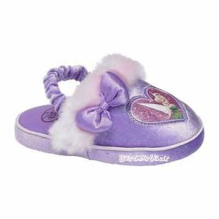 DISNEY TINKERBELL LAVENDER SCUFF SLIPPERS 7/8 & 9/10 ~ NWT