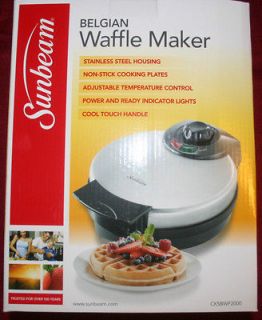 NIB SUNBEAM belgian waffle maker stainless pancakes griddle kitchen 