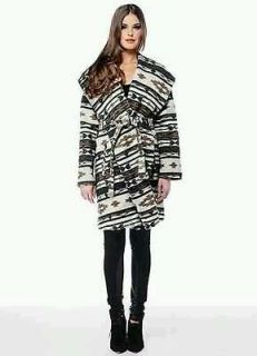 Nwt BB Dakota Keji hooded Blanket Sweater Coat Aztec Print small $130