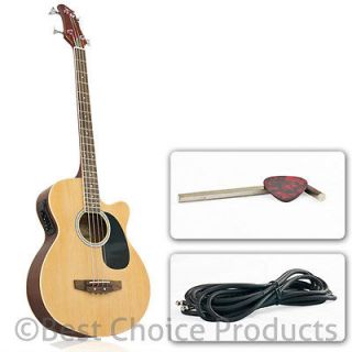 Electric Acoustic Bass Guitar Natural With Equalizer Solid 
