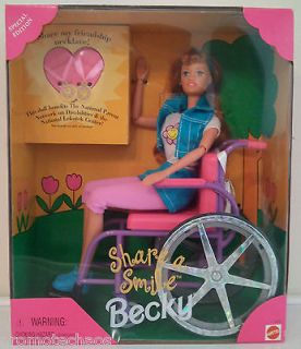 DISABLED BARBIE DOLL SHARE A SMILE BECKY Wheelchair Handicap 