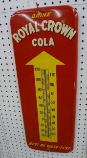 COLA ADVERTISING VINTAGE AUTHENTIC THERMOMETER ROYAL CROWN 798 