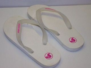 DVS Shoe Womens Flip Flops Sandals White Sz. 9 New Flaw