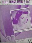 Sheet Music LITTLE THINGS MEAN A LOT 1954 piano vocal Kitty Kallen