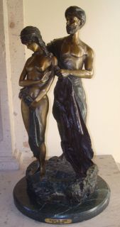 Franz Bergman Large Patinated Bronze Sculpture Slave Trader Signed Nam 