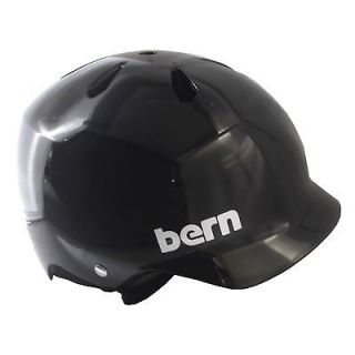 BERN WATTS Summer Helmet Gloss Black EPS LARGE Skate Bike NEW