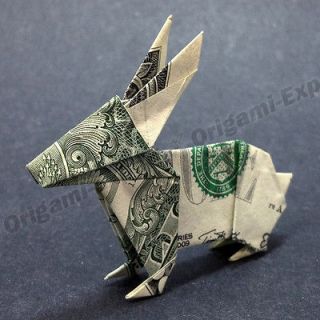 Dollar Bill Origami RABBIT   Great Gift Idea Animal Made of Real 