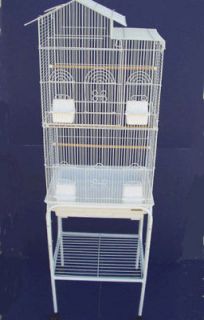   Parakeet Cockatiel Lovebird Finch Bird Cage 6894 & 4814 White Stand