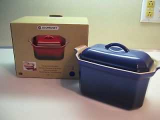 Le Creuset terrine dish with press in cobalt blue 27oz, 0.8L great 